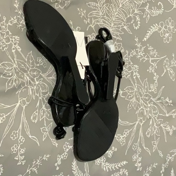 NWT Zara black wedge sandals - Picture 9 of 9
